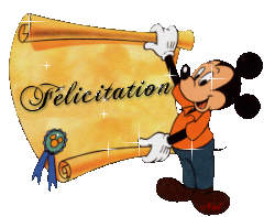 Gif animé félicitations Mickey